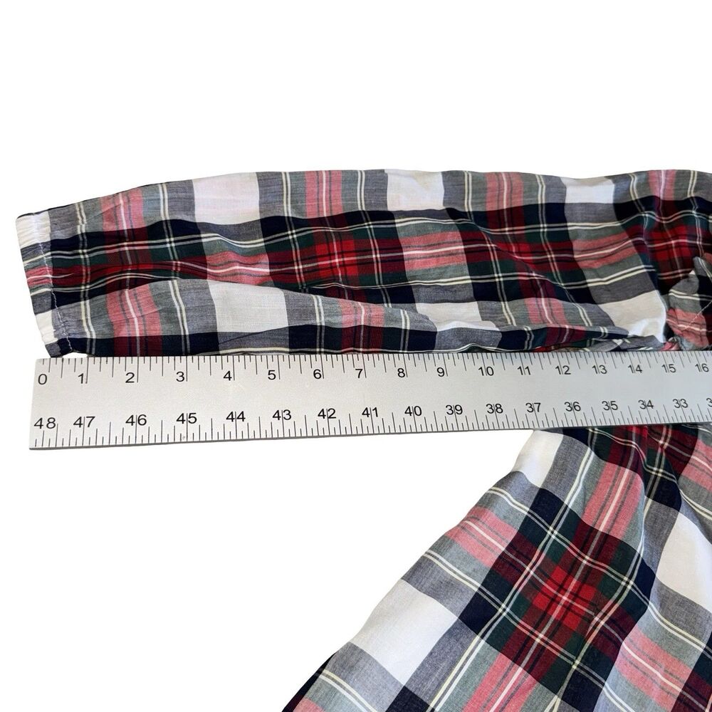 Vineyard Vines Blackwatch Ruffle Popover Woven Plaid Top Size XS NWT Red Blue - Picture 6 of 12